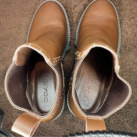 Coach Lory Chunky Studded Ankle Bootie Brown Size 6 - Picture 14 of 15